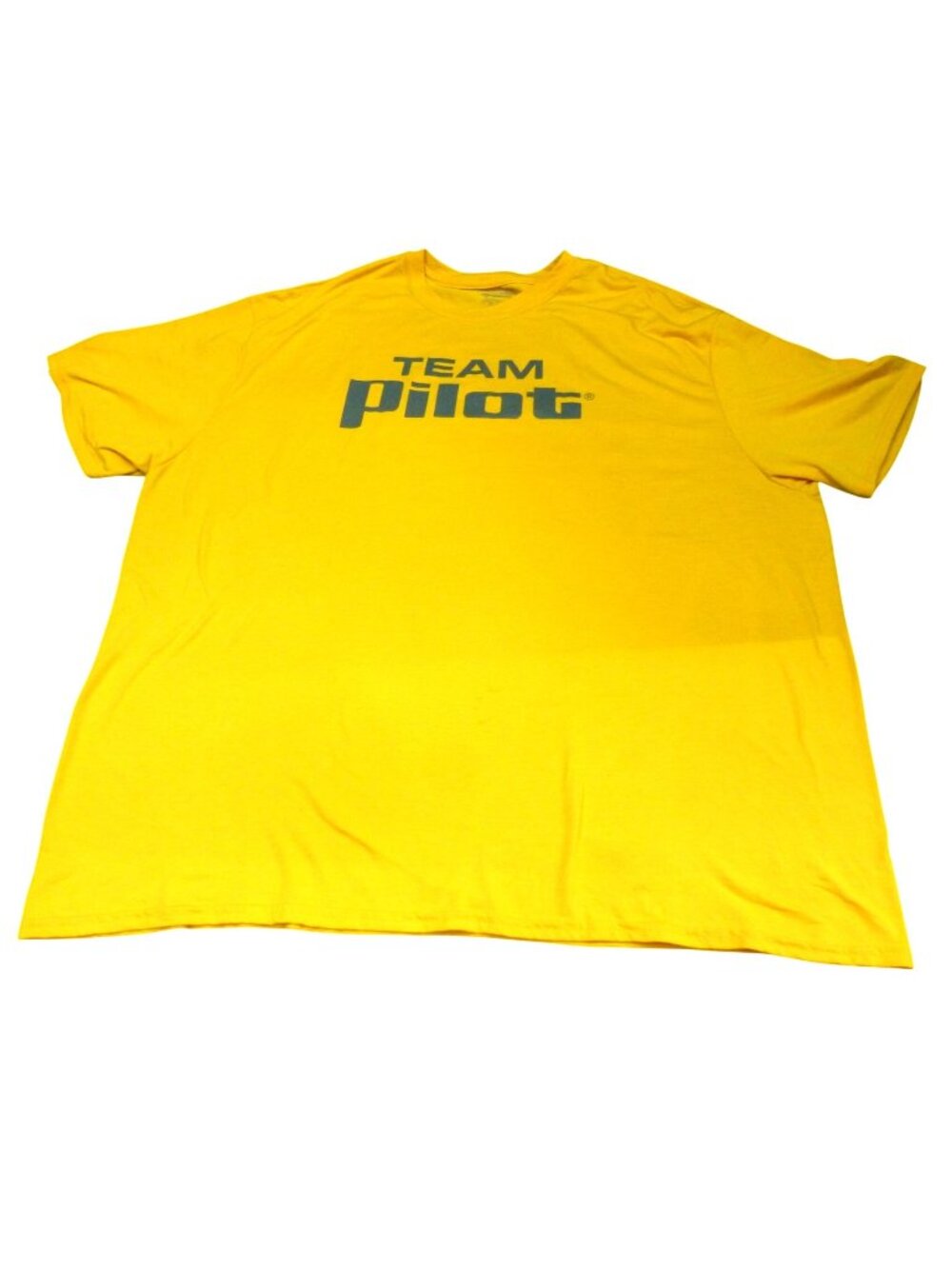 Team Pilot Gas Station Yellow Gildan Performance T-Shirt With Racing Slogan Back